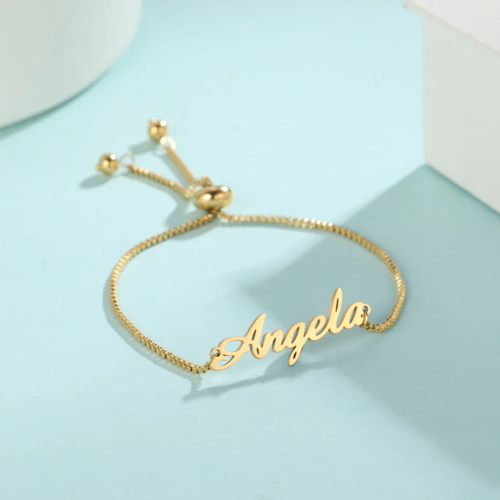Customized Name Bracelet With Adjustable Chain